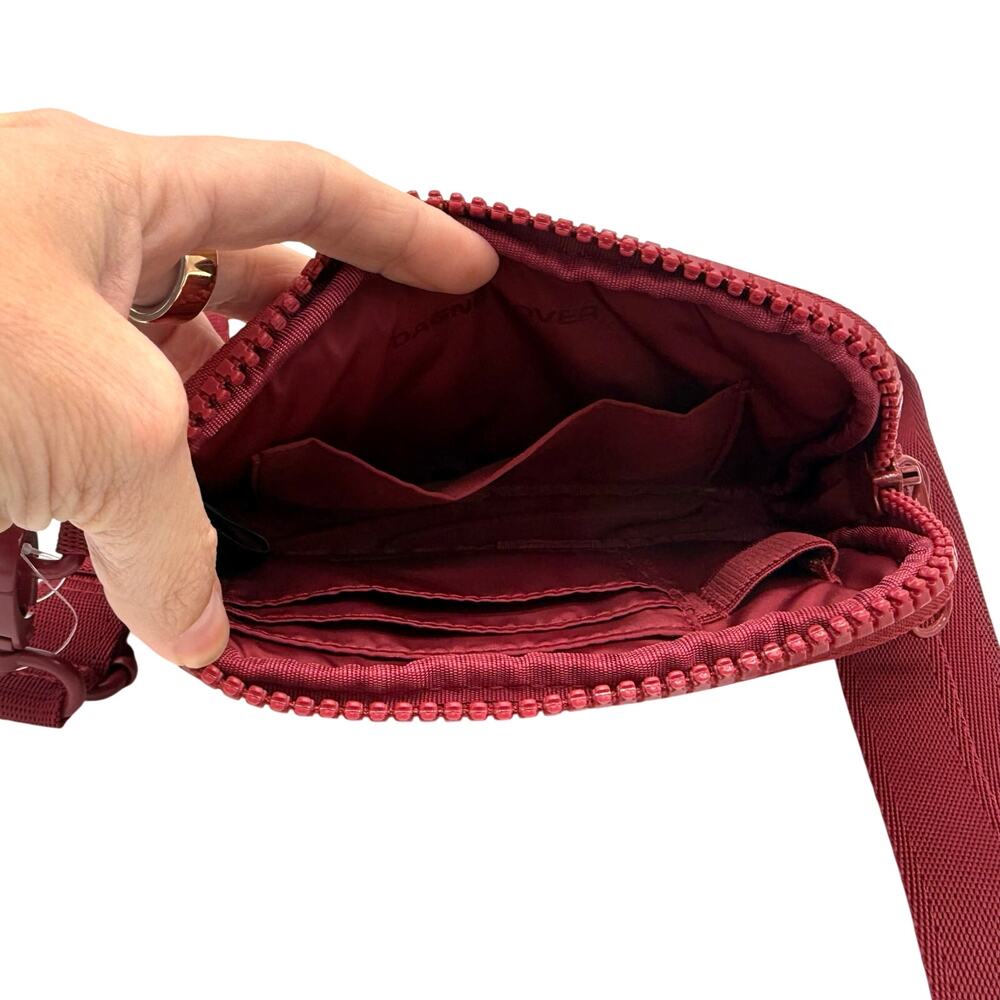 Sephora x Dagne Dover Neoprene Crossbody Belt Bag Red Burgundy - Picture 6 of 10
